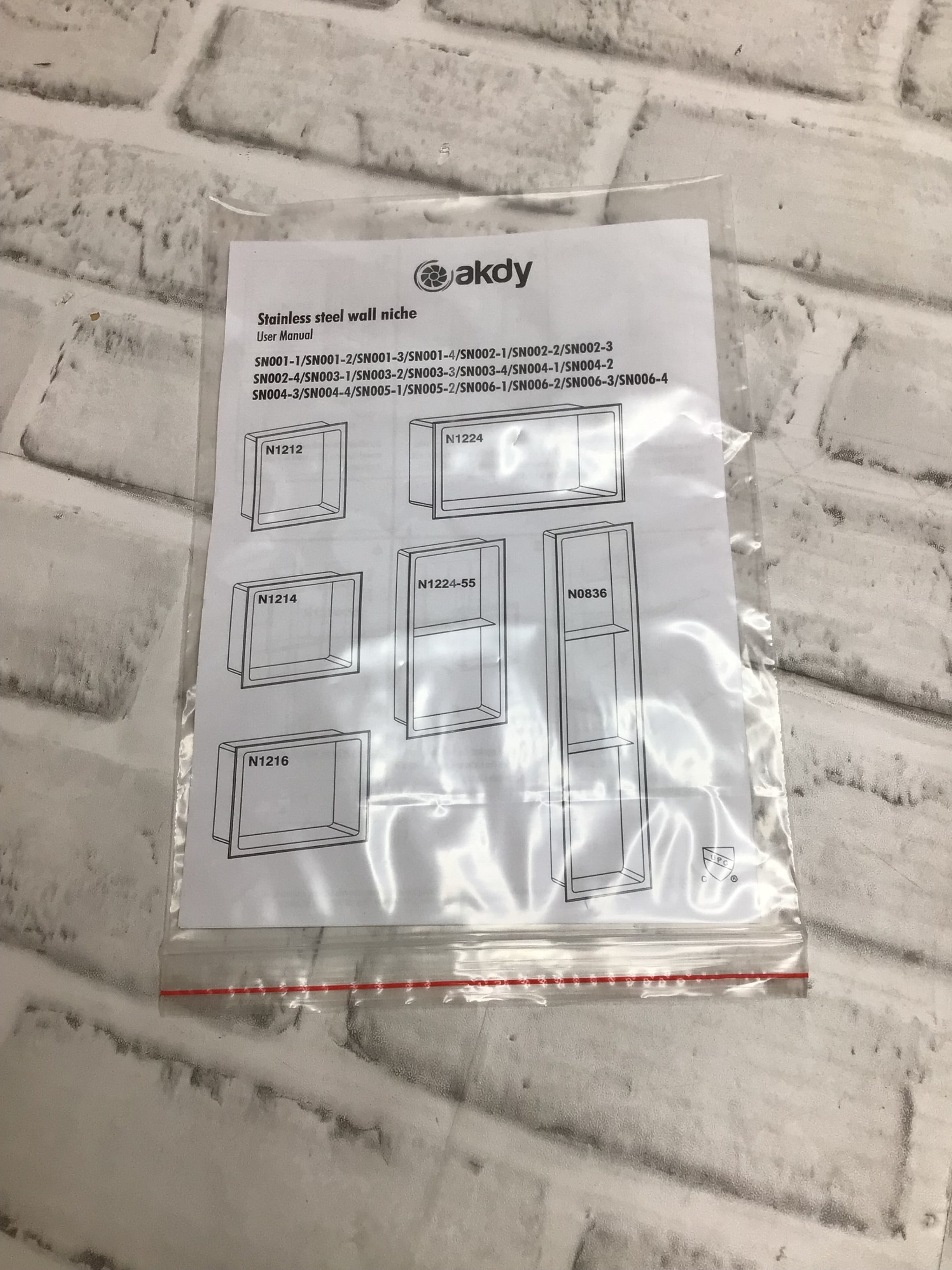 AKDY Shower Wall Niche 24" x 12" x 4" Rustproof Matte Black (N1224) (8102931693806)
